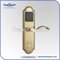 Luxury golden zinc alloy door lock Rfid chip card lock use for hotle room