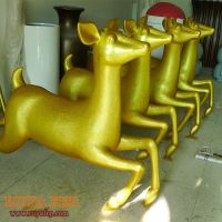 1.8M height gold christmas deer, fiber glass statue, FRP sculpture festival decoration