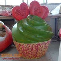 60cm height cupcake fiberglass decoration, food moulding, show sculpture
