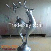 China factory: 1.7M height fiberglass material silver christmas deers, indoor outdoor Christmas Decoration design