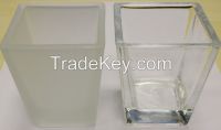 Square Glass Candle Jar / Frosted Glass Cup / Candle Holder (SS1328)
