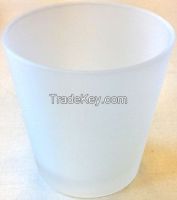 Candle Holder / Frosted Glass Candle Holder / Conical Glass Cup (SS1325)
