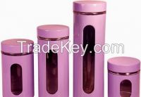 Glass Canister with Metal Coating / Glass Jar (SS1101-4)