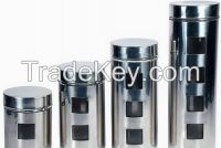Glass Jar / Glass Canister with Stainless Steel Coating (SS1104-1)