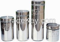 Glass Canister / Glass Jar with Stainless Steel Coating (SS1112-1)