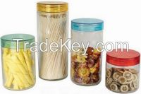Glass Jar with Plastic Lid & Glass Canister (SS1117-3)