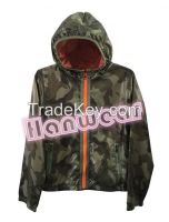 boys camouflage print waterproof hooed jacket 14422
