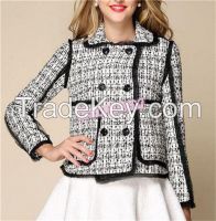 Women spring coat with lace edge 2015W17