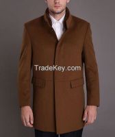 Men formal wool coat with invisible fly 2015W29