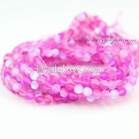 Wholesale Imitated Opal Fuchia Glass Beads Round for Jewelry Making4 6 8 10 12mm