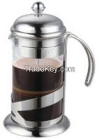 Clear glass&304# Stainless steel french press coffee maker in 350ml