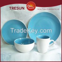 16pcs ceramic dinnerware 2 tone color glaze stoneware dinner set