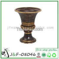 outdoor plastic imitation metal wipe old large pots and vases(J&F-08046)