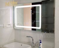 Mgonz with touch switch led anti-fog bathroom mirror double switch