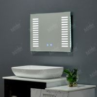 MGONZ with touch switch led lights anti-fog bathroom mirror