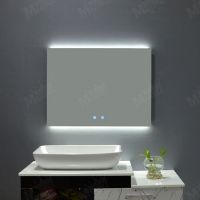 Mgonz led anti-fog bathroom lights mirror square wall mirror