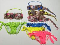 Hot Italian Brazilian Bikini Bandeau Top with Adjustable Ties Multi Color Print