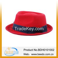 100% wool felt upturn short brim fedora parent-child hat/cap in stock