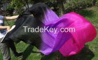 Belly dance Chinese fan veil 100% real silk pair more than 30 colors