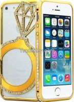 Hot Selling Rhinestone Decorated Metal Bumper Case for iPhone 6