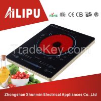 CE/CB/RoHS/ETL approved touching sliding control ultrathin infrared cooker/ultraslim infrared cooktop/electric ceramic cooker/induction hob
