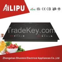 Metal body frame double plate induction cooker/two burner induction cooktop/inbuilt electric stove/induction hob