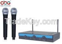 16 CHN UHF PLL Dual Wireless Microphone