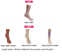 Women's socks- winter collection for women - set of 4 pairs