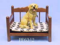 wooden dog bed