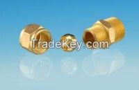 compression male connector/ machined threaded brass