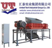 waste tyre recycling management / high yield UT double shaft shredder / two rotors shredder / rubber recycling machine /high capacity from factory / with PLC