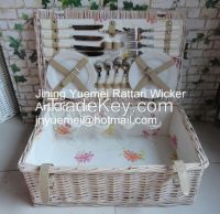 willow picnic basket wicker picnic basket for 4 person with tools