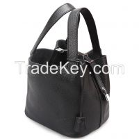 2014 women  genuine leather tote bags , genuine leather shoulder bags black