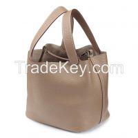 2014 women genuine leather tote bags , genuine leather shoulder bags dark gray