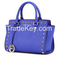2014 women leather studs top handle bags , women leather shoulder bags