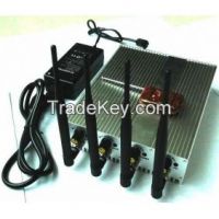 Adjustable Cell Phone 3G and GPS Signal Jammer with Four Bands and Remote Control