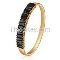 Alloy bangle with rhinestone enameled hollow-out, for women