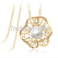 Environmental plating flower necklaces for women