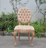 French Tufted Wooden Dining Chair