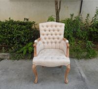 Elegant Solid Wood Frame Wedding Chair French Style Tufted Dining Chair