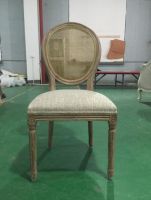 French Style Antique Oak Wooden Oval Back Louis Dining Chairs