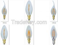 China LED lights bulb produce factory Edison Candle bulb C35 E27/E27/E14/E12/B22 110V-130V lamp light bulbs