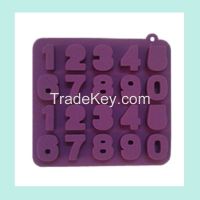 silicone chocolate baking molds , silicone cake number molds