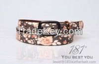 Guangzhou 181 Ladies genuine leather belt/floral print leather belt