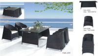 Garden table and chair garden dining table plastic rattan sets FWA-209