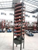 gravity spiral separator for hematite and gold ore