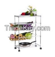 Multi-function Zinc Wire Rack With Wheels(102007)
