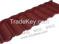 Roof Tiles - Stone Chip Coated Steel Roof Tiles , RED