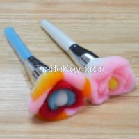 2014 new flower design make up brush powder brush with soft synthetic hair for Christmas