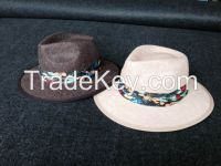 Fabric Panama Hats with Havaii Trim